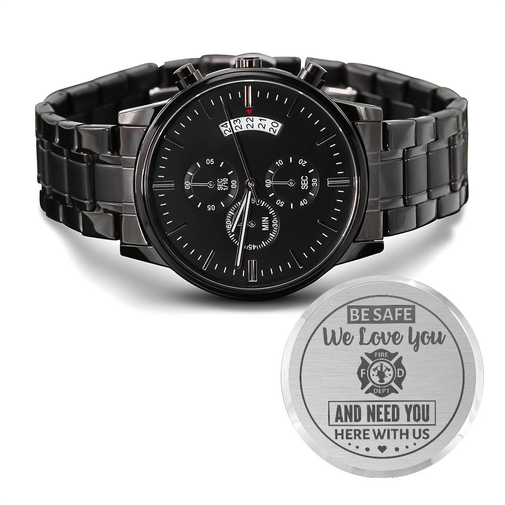 To My Firefighter Husband Need You Here With Us (Charcoal Black) – Men&