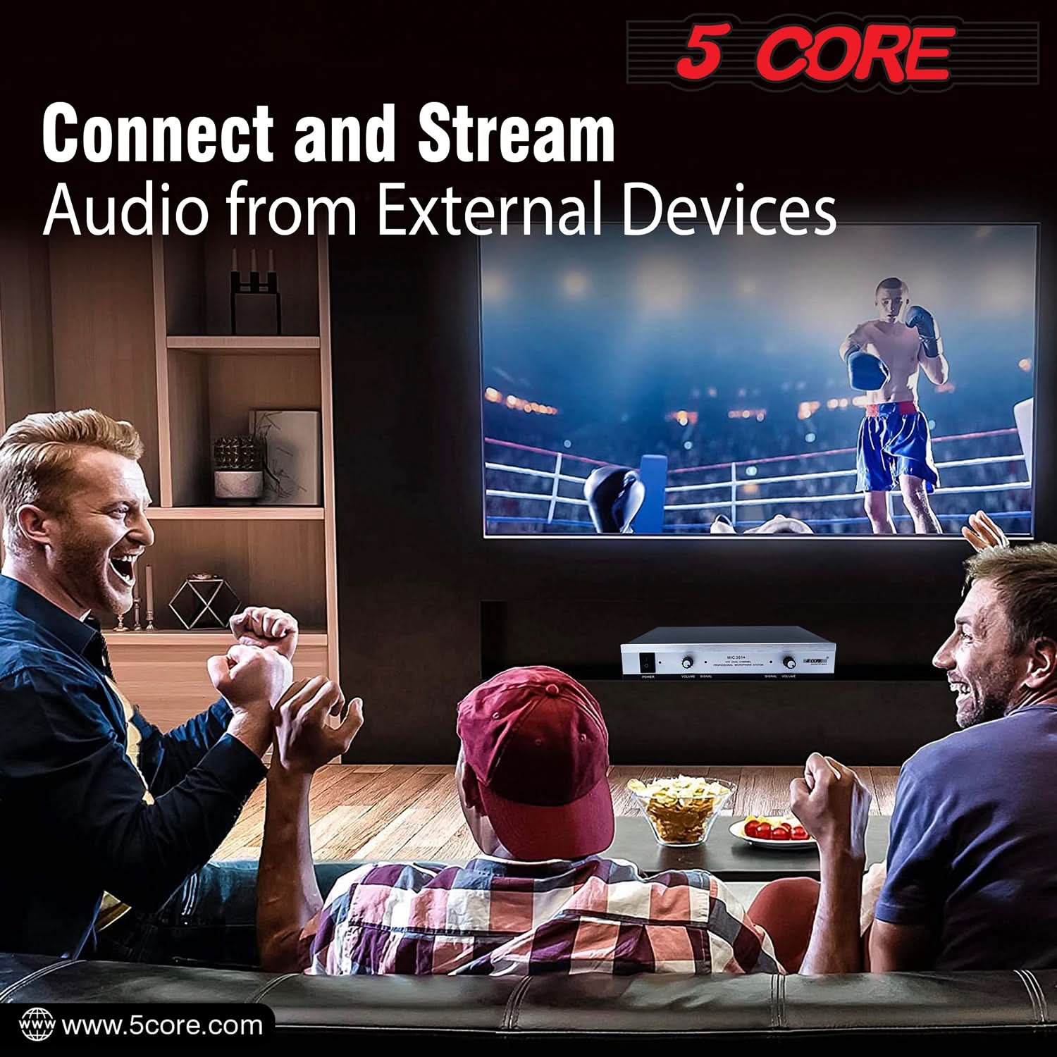 5Core Wireless Microphone VHF Handheld Microfono Inalambrico &amp; 1 Collar Mic + Receiver