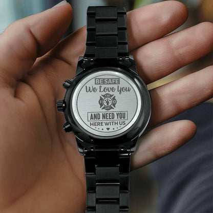 To My Firefighter Husband Need You Here With Us (Charcoal Black) – Men&