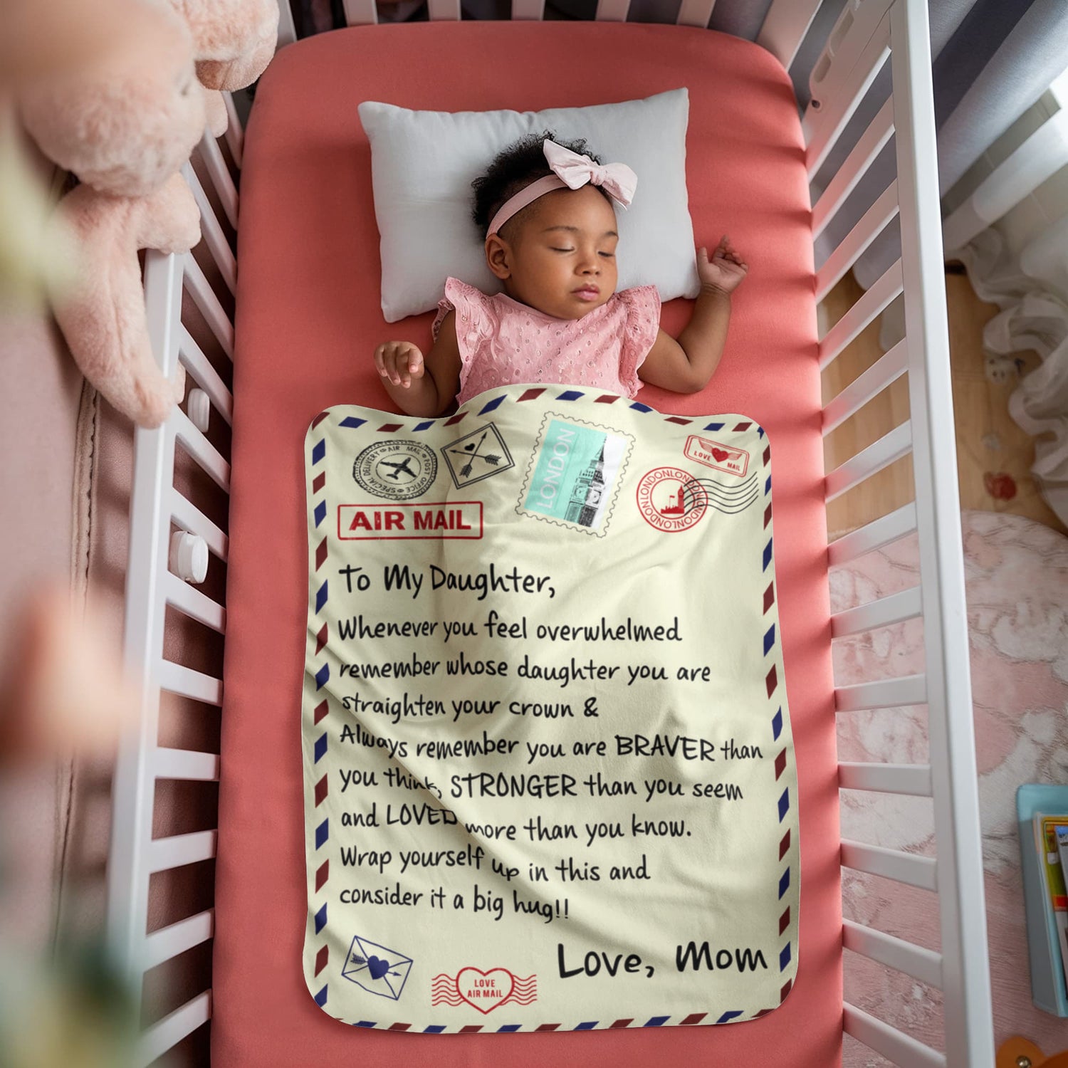 To My Daughter Braver I Love You (From Mom) – Sherpa Fleece Blanket