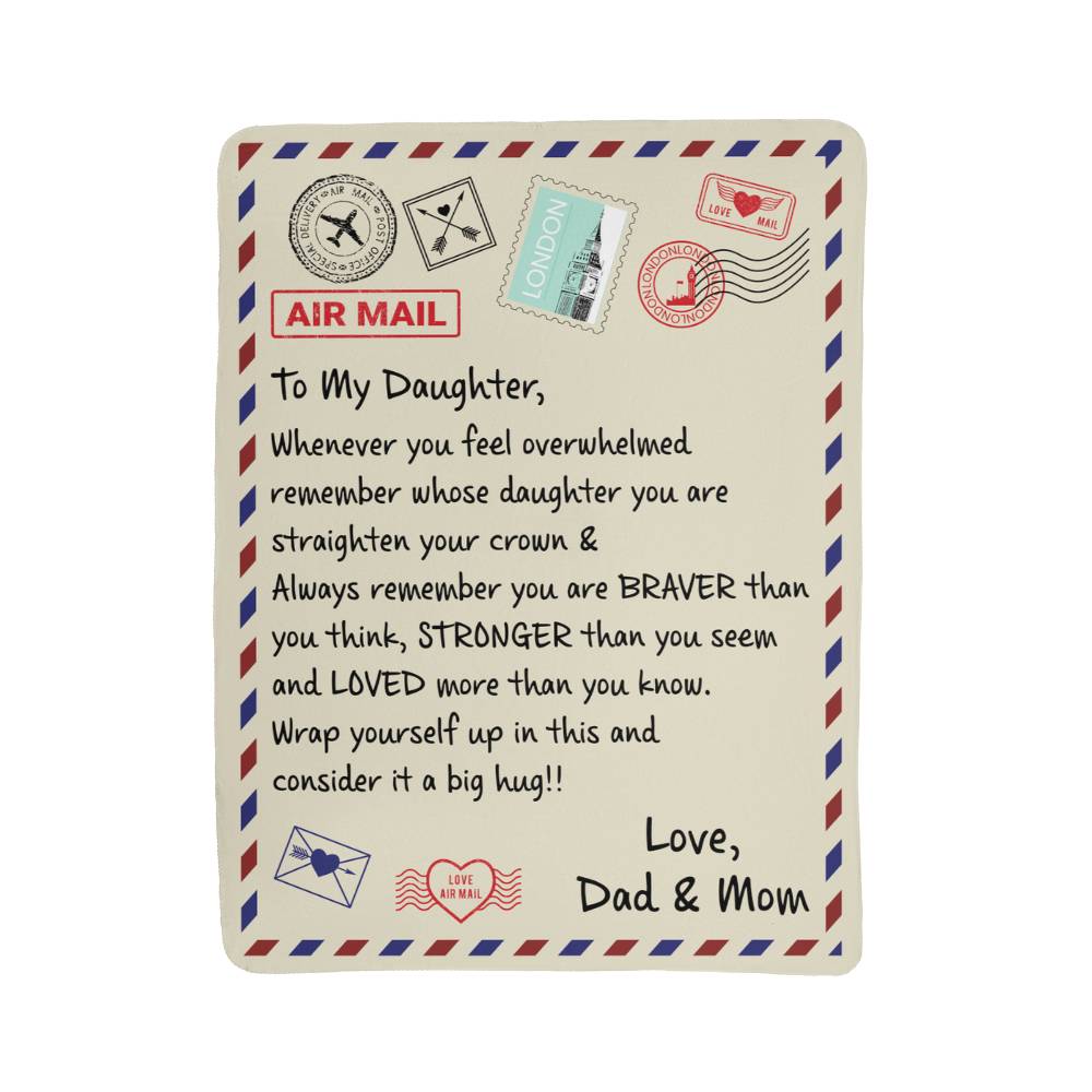 To My Daughter Loved (From Dad &amp; Mom) – Sherpa Fleece Blanket