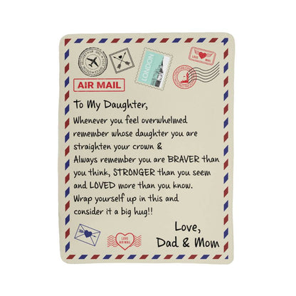To My Daughter Loved (From Dad &amp; Mom) – Sherpa Fleece Blanket