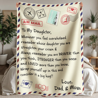 To My Daughter Loved (From Dad &amp; Mom) – Sherpa Fleece Blanket